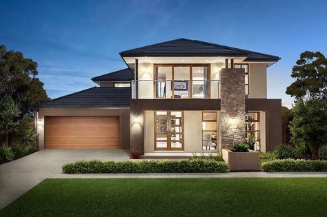 Carlisle Homes: Hardwick Facade - Featured at Williams Landing Estate Carlisle Homes, Home Designs Exterior, 2 Storey House Design, Two Story House, Modern House Facades, Modern Exterior House Designs, House Front Design, Dream House Exterior, House Architecture Design