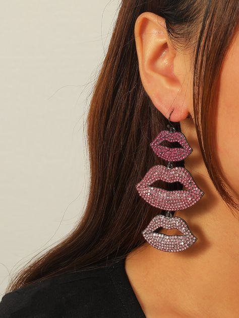 Rhinestone Lips, Pink Fushia, Handmade Jewelry Business, Diy Wire Earrings, Queen Jewelry, Gold Bride Jewelry, Colour Combo, Beaded Jewelry Designs, Handmade Fashion Jewelry