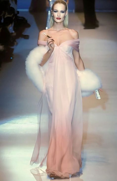 90s Runway Fashion Dior, Vintage Dior Dress, Gown Aesthetic, Dior 90s, Hollywood Gowns, Bambi Dress, Decades Of Fashion, 90s Runway, 90s Runway Fashion