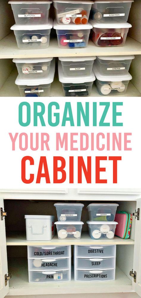 How to organize your medicine cabinet - step by step. Organize Medicine Cabinet, Organize Medicine, Medication Organization Storage, Medical Supply Organization, Diy Medicine, Medicine Cabinet Organization, Medication Organization, Medication Storage, Medicine Chest