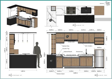 detail drawing kitchen set #interiordesign #kitchendesign Drawing Kitchen, Kitchen Plan, Detail Drawing, Instagram Kitchen, Working Drawing, Architect Design House, Kitchen Plans, Detailed Drawings, Kitchen Set