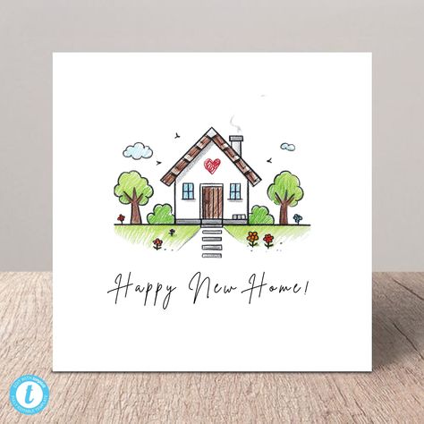 Housewarming Cards, New House Card, 1st Home, House Card, Housewarming Card, Fresh Beginnings, Home Card, New Home Cards, Card Crafts