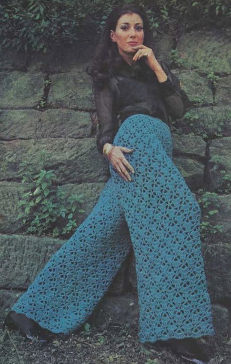 Retro Crochet Lace Pants Pattern - Vintage Palazzo Pants Crochet Pattern - Crochet Wide Leg Pattern - Instant Download PDF - Boho Hippie Crocheted Pants, Crochet Overalls, Crochet Pants Pattern, Crochet Bottoms, Festival Chic, Crochet Pants, Vintage Crochet Patterns, Womens Crochet Patterns, Graffiti Doodles