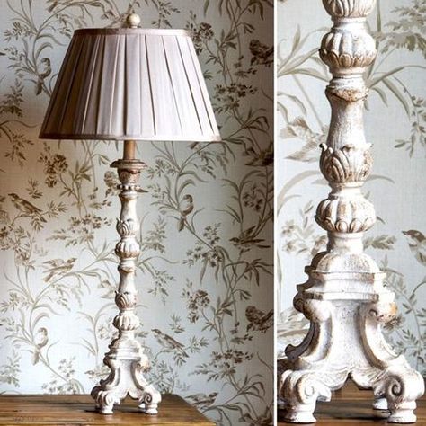 Wrought Iron Table Lamps | Iron Accents French Candlesticks, French Country Rug, Patina Style, Farmhouse Lamps, French Country Bathroom, Lamp With Shade, French Country Bedrooms, Candlestick Lamps, Plaster Art