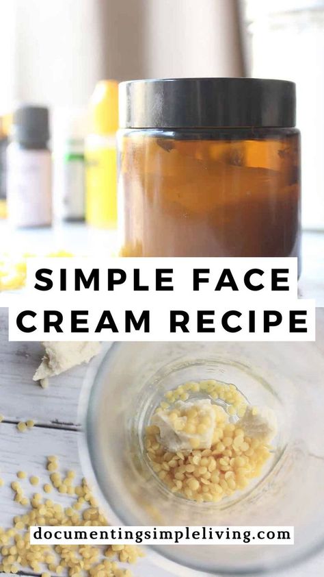 An amber glass jar with homemade nourishing anti-wrinkle face cream inside. There are essential oils and a glass jar in the background. An overhead shot of beeswax pellets, shea butter, and coconut oil in a glass jar. Wrinkle Cream Diy, Handmade Face Cream, Homemade Anti Aging Face Cream, Anti Aging Face Cream Diy, Face Cream For Dry Skin, Face Cream Diy, Diy Wrinkle Cream, Face Cream Recipe, Diy Face Cream