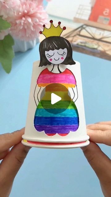 paper crafts creator on Instagram: "Title: Dynamic Paper Cup Dress-Up Play 👗✨  Hashtag: #InteractiveDressUp #CreativePlaytime #PaperCupDesigns #DIYDressUp #ParentChildCrafts #ImaginativePlay" Paper Cup Doll, Crafts With Cups, Crafts With Paper Cups, Dixie Cup Crafts, Paper Cup Crafts For Kids, 2024 Title, Paper Cup Crafts, Cup Dress, Carnival Crafts