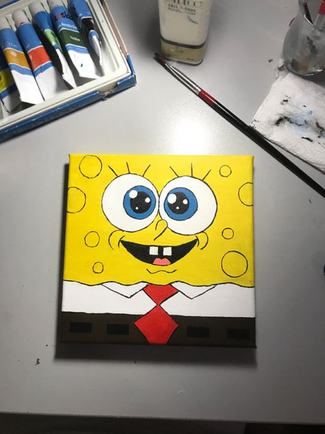 Patryk Spongebob, High Spongebob Painting Canvases, Spongebob Canvas Painting, Spongebob Canvas, Spongebob Drawings, Spongebob Painting, Disney Canvas Art, Disney Canvas, Friend Painting