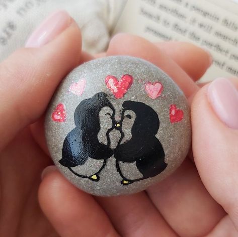 ⭐ Handmade, natural sea stone ⭐ Unique Personalized gift ⭐ More hand painted stones gifts: www.lilufunnystones.etsy.com Valentines Gift For Boyfriend Romantic, Penguin Pebble, Valentines Gift For Boyfriend, Valentine Gifts For Husband, Hand Painted Stones, Valentines Gifts For Boyfriend, Valentines Gifts For Him, Unique Personalized Gift, Painted Stones