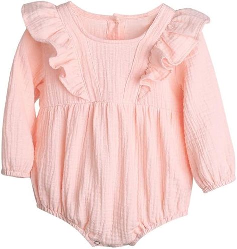 Xmiral Newborn Baby Girl Solid Color Long Sleeve Romper Infant Kids Ruffle Bodysuit Infant Cotton Linen Buttons Pajamas(Yellow,0-6 Months) : Amazon.co.uk: Fashion Kids Onesies, Toddler Pants, Ruffle Bodysuit, Ruffle Romper, Boys Fashion, Long Sleeve Onesie, Long Jumpsuits, Baby Outfits Newborn, Matching Family Outfits