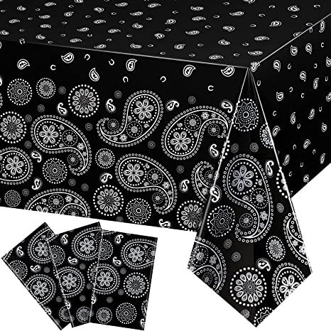 Amazon.com: Western Party Tablecloth Paisley Table Cover Bandana Plastic Table Cloth Rectangle Floral Tablecloth for Western Cowboy Themed Party Decorations, 108 X 54 Inches (Red, 3 Pack) : Toys & Games Cowboy Themed Party, Cowboy Party Decorations, Cowboy Themed Birthday Party, Plastic Table Cloth, Gold Tablecloth, Cowboy Theme Party, Farm Theme Birthday, Wild West Party, Black Bandana