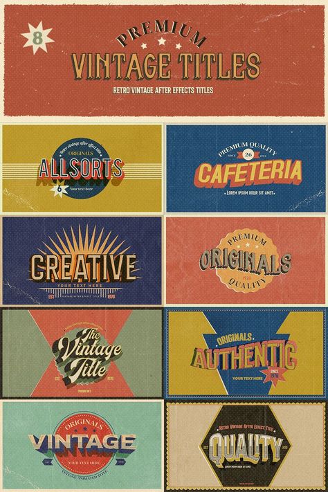 Vintae Title , Title , Retro , Templates , Intro , Vintage , Pixflow , 3d Titles , 3d , Vintage Design , Design After Effects Projects, Social Media Posts, Media Design, Social Media Design, After Effects, Social Media Post, Sport Team Logos, Vintage Designs, Retro Vintage