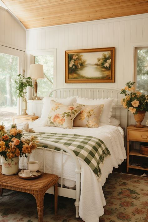 80+ Gorgeous Cottagecore Bedroom Ideas Cottagecore Interior Bedroom, Vintage Cottagecore Bedroom, Future House Bedroom, Cottagecore Apartment, Floral Patterns Vintage, Cottagecore Bedroom Ideas, Cottagecore Interior, Bedroom Inspiration Cozy, Cottagecore Bedroom