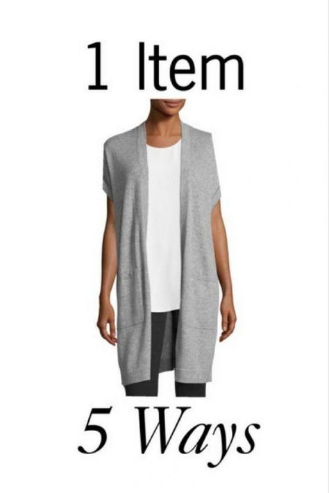 How to style a grey knit vest in different ways for 1 item, 5 ways on JK Style Long Sweater Vest Outfits For Women, Long Sleeveless Cardigan Outfit, Gray Vest Outfit Women, Duster Vest Outfits, Grey Vest Outfit Women, Boho Vest Outfit, Wool Vest Outfit, Grey Vest Outfit, Sleeveless Cardigan Outfit