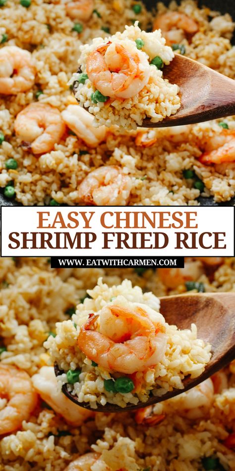 Treat yourself to a delicious dinner with Chinese Shrimp Fried Rice For Dinner! This dish is a flavorful combination of tender shrimp, fragrant rice, and crisp vegetables, perfect for fans of chinese cooking recipes. Ideal for a quick and satisfying meal, it's a standout among shrimp recipes for dinner and seafood recipes. With the convenience of easy chinese recipes and easy rice recipes, this fried rice recipe is sure to become a favorite. Elevate the dish with your favorite seafood sauces ... Spicy Shrimp Fried Rice, Chinese Shrimp Fried Rice, Seafood Sauces, Chinese Shrimp, Rice For Dinner, Vegan Bowl Recipes, Shrimp Fried Rice Recipe, Shrimp And Rice Recipes, Vegetarian Oyster Sauce