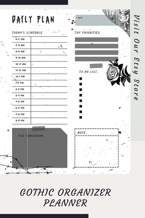 Visit our Etsy store Printable Meal Planner Monthly, Best Notes App, Gothic Journal, Free Printable Monthly Planner, Productive At Work, Organizer Planner, Study Planner Printable, Lifestyle Planner, Monthly Planner Template