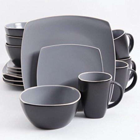 Soho Lounge, Assiette Design, Grey Dinnerware, Square Dinnerware Set, Stoneware Dinnerware Sets, Stoneware Dinnerware, Dish Sets, Cookware Set, Dinnerware Set