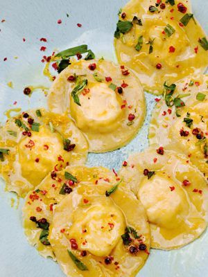 Goat Cheese Ravioli Recipe, Goat Cheese Ravioli, Cheese Ravioli Recipe, Ravioli Recipe, Cheese Ravioli, Homemade Pasta, Lemon Recipes, Ravioli, Goat Cheese