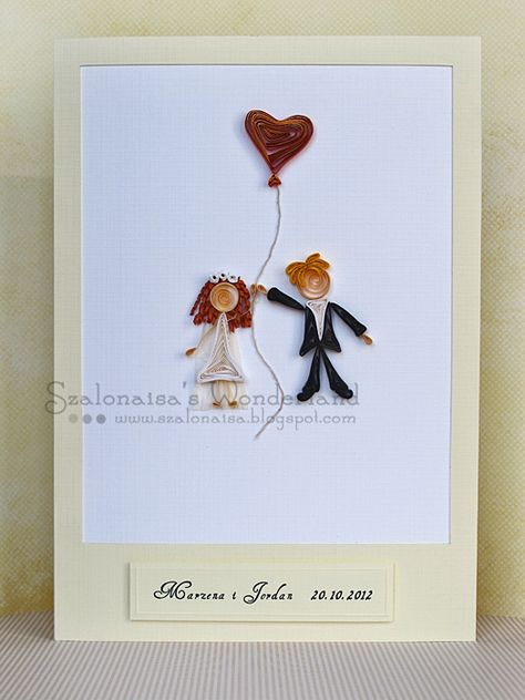 Wedding Quilling Wedding Cards, Wedding Quilling, Quilling Wedding, Quilling Love, Quilling Pattern, Paper Quilling For Beginners, Arte Quilling, Quilled Cards, Paper Quilling Jewelry