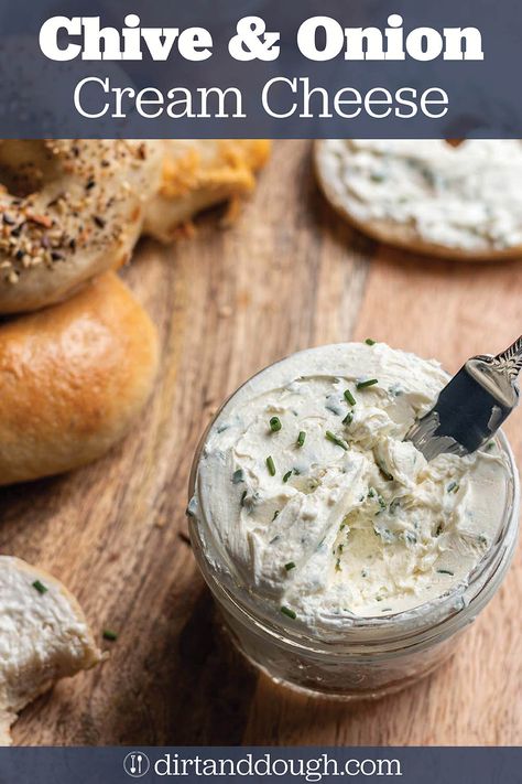 Chive And Onion Cream Cheese, Chive Cream Cheese, Cream Cheese Spread Recipes, Bagel Spread, Cheese Spread Recipes, Smoked Salmon Cream Cheese, Sour Cream Substitute, Cream Cheese Recipes Dip, Cream Cheese Recipe