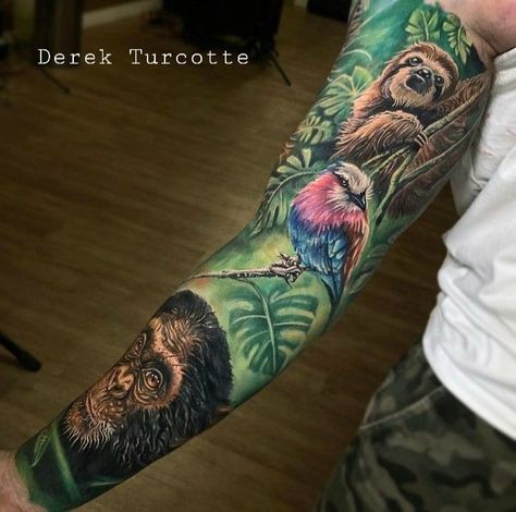 Jungle Tattoo, Tattoos Illustration, Jaguar Tattoo, Animal Sleeve Tattoo, Tier Tattoo, American Traditional Tattoo Ideas, Food Tattoos, Traditional Tattoo Ideas, Petit Tattoo