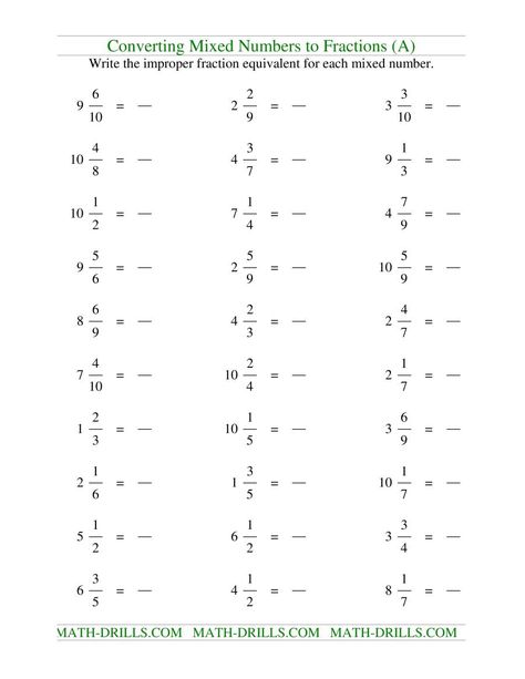 Adding Improper Fractions, Fractions Worksheets Grade 6, Adding Mixed Fractions, Mixed Fractions Worksheets, Maths Fractions, Third Grade Fractions, Ged Math, Math Fractions Worksheets, Writing Fractions