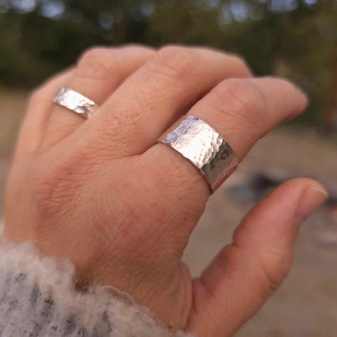 Hammered silver ring