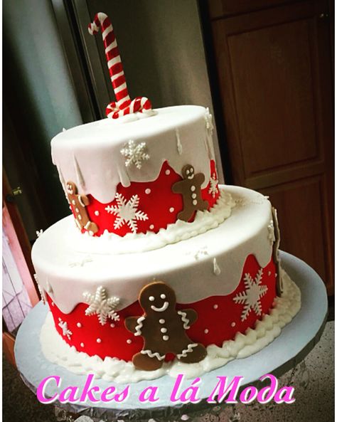 1st Birthday cake for a Christmas baby. 3rd Birthday Cakes For Girls, Christmas Birthday Party Decorations, Christmas Birthday Cake, Half Birthday Cakes, Modern Birthday Cakes, Clay Christmas Decorations, Gingerbread Party, Boys 1st Birthday Party Ideas, Christmas Cake Designs