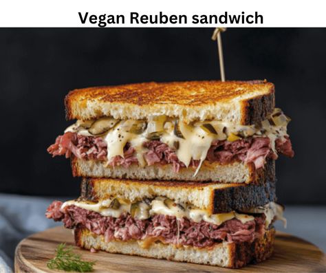 Vegan Reuben Sandwich Vegan Rueben Sandwich, Vegan Ruben, Reuben Recipes, Vegan Reuben Sandwich, Vegan Reuben, Vegetarian Sushi Rolls, Meatless Meat, Reuben Recipe, Vegetarian Sushi