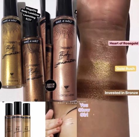 Nyx Swatches, Body Luminizer, Shimmer Body Oil, Body Glow, Liquid Highlighter, Body Glitter, Makeup To Buy, Luxury Makeup, Smokey Eye Makeup