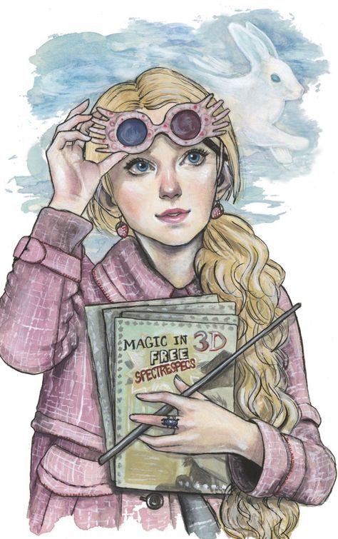 Luna Lovegood - Print Luna Lovegood Anime, Luna Lovegood Drawing, Luna Lovegood Art, Harry Potter Sketch, Film Harry Potter, Harry Potter Art Drawings, Harry Potter Luna Lovegood, Modele Pixel Art, Harry Potter Illustrations