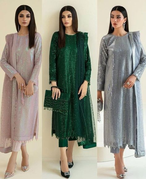 Shimmer Frocks For Women, Long Shirts For Women Pakistani Wedding, Long Kameez Design, Desi Party Wear, Eid Dress Designs Ideas, Shimmer Lehenga, Pakistani Women Dresses, Pakistani Dresses Casual, Pakistani Fancy Dresses