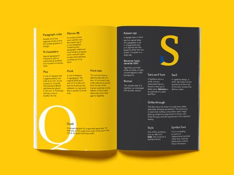 Type Glossary on Behance Dictionary Design Layout, Dictionary Design Ideas, Glossary Design Layout, Glossary Ideas, Glossary Design, Dictionary Design, Design Layout Ideas, Typography Editorial, Dictionary Words