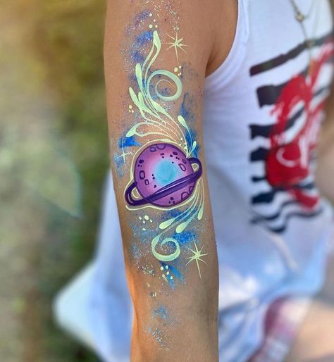 Space Face Painting, Space Face Paint, Festival Face Paint, Professional Face Paint, Festival Face, Face Painting Easy, Face Paint Makeup, Face Paintings, Face Painting Designs