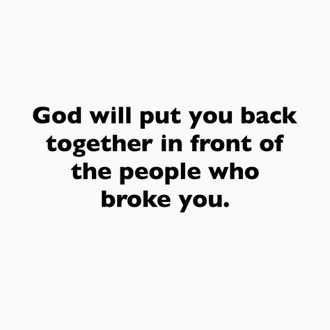 #Repost @blackcitygirl_ ・・・ If you go through the healing process God will put you back together RIGHT in front of the people that broke… The Healing Process, Prayers For Strength, Post Partum Workout, Bible Quotes Prayer, Back Together, Jesus Loves Me, Healing Process, Religious Quotes, Dear God