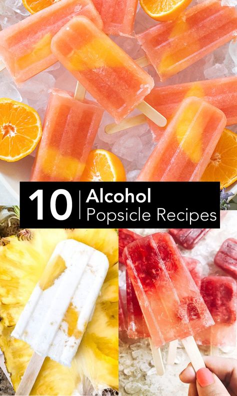 10 Alcohol popsicle recipes. Learn how to make alcohol popsicles at home this Summer. A frozen cocktail and treat thats perfectly refreshing for Summer. #Cocktails #Alcohol #AlcoholPopsicles #Popsicles #AlcoholFreezePops Vodka Popsicles, Freeze Pop Recipes, Alcohol Popsicles, Adult Popsicles, Margarita Popsicles, Boozy Pops, Boozy Ice Pops, Popsicle Cocktail, Alcoholic Popsicles