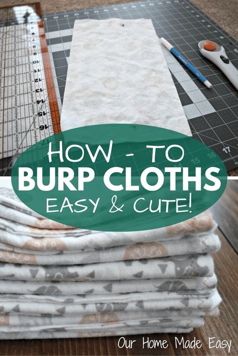 Burp Cloth Tutorial, Burp Cloths Diy, Baby Gifts To Make, Diy Essentials, Neutral Fabric, Burp Rags, Diy Bebe, Creative Sewing, Diy Baby Gifts