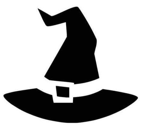 Witch Hat Pumpkin Carving Stencil, Witch Hat Stencil, Witch Hat Template, Witch Pumpkin Stencil, Witch Stencil, Pumpkin Carving Stencils Templates, Tattoo Halloween, Scary Halloween Decorations Diy, Halloween Window Decorations