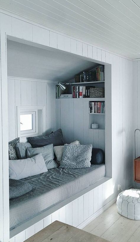 Sleeping Nook, Bed Nook, Attic Renovation, Attic Remodel, Basement Remodel, Cozy Corner, My New Room, Reading Nook, Dream Room