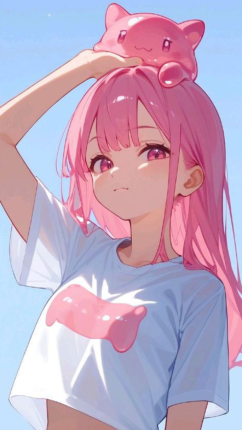 Kawaii Anime Pose Reference, Anime Pfp Colored, Chibi Singing, Pink Hair Oc, رسم كاريكاتير, Girl With Pink Hair, Anime Show, Anime Fashion, Chibi Anime Kawaii