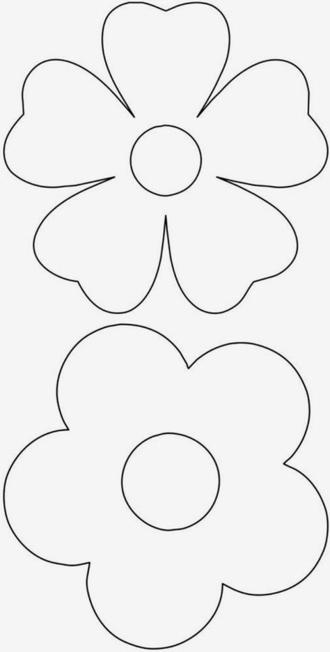 Blank Flower Template, Flower Outline Printable, Flower Cutouts Template, Applique Templates Printable Free, Simple Flower Coloring Pages, Punch Sablon, Flower Templates Printable Free, Flowers Template, Flower Templates Printable