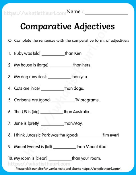 Comparative Adjectives Worksheets for Grade 5 Comparison Adjectives Worksheets, Worksheet On Adjectives Class 5, Degrees Of Adjectives Worksheets, Adjectives Worksheet 2nd Grade, 5 Grade Worksheets, Comparative Adjectives Worksheets, Comparatives Worksheet, Comparatives And Superlatives Worksheets, Comparative Adjectives Worksheet