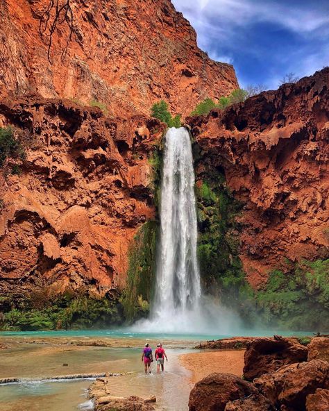 Mooney Falls In Arizona, USA - The Bucketlist Adventures Bucket List Travel, Usa Bucket List, Arizona Usa, Travel List, Vacation Places, Hiking Backpack, Travel Bucket List, Backpacking, Beautiful Nature