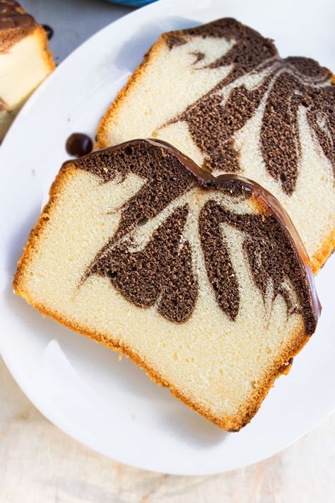 Marble Cake Recipe {From Scratch} - CakeWhiz Homemade Marble Cake Recipe, German Marble Cake Recipe, Easy Marble Cake Recipe, Fatty Snacks, Marble Cake Recipe Moist, Cake Recipe Homemade, Marble Pound Cake, Marble Cakes, Marble Cake Recipe