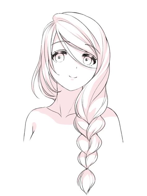 https://lunarmimi.net/wp-content/uploads/2022/10/Tut-11-Step-06-Side.webp Hair References Drawing, Anime Braids, How To Draw Braids, Pelo Anime, Drawing Hair Tutorial, Manga Hair, Hair Sketch, Anime Hair, Hair Reference