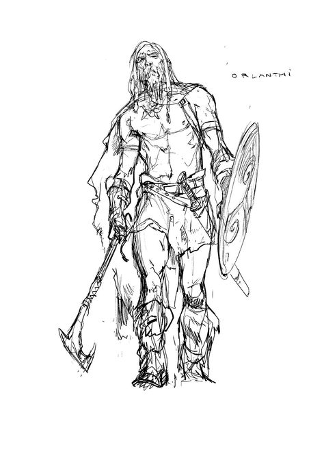 Vikings Sketch, Viking Drawings, Skyrim Art, Viking Character, Native American Tattoo, Warrior Drawing, Drawing Superheroes, Figure Sketching, Anatomy Drawing