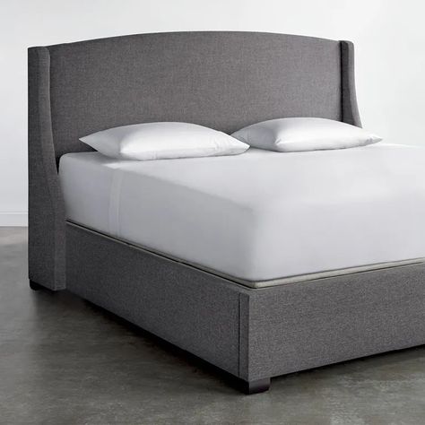 Refined Sidewing Upholstered Bed - Sleep Number Sleep Number Bed Frame, Winged Bed, Sleep Number Bed, High Beds, Wingback Headboard, Single Mattress, Down Comforter, Fabric Bed, Beds & Bed Frames