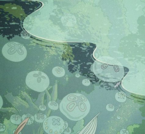 Jellyfish Studio Ghibli, Cute Studio Ghibli Icons, Studio Ghibli Summer Aesthetic, Studio Glibly Aesthetic, Widget Icon Studio Ghibli, Studio Ghibli Green Wallpaper, Studio Ghibli Wall Collage, Ghibli Aesthetic Blue, Water Ghibli