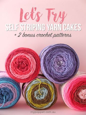 Yarn Cake review - Caron Cakes & Sweet Roll + 2 free crochet patterns for poncho and blanket - mypoppet.com.au Self Striping Yarn Crochet Blanket, Self Striping Yarn Patterns Crochet, Caron Cake Crochet Patterns, Caron Cakes Patterns, Caron Cakes Crochet, Cake Crochet, Yarn Cakes, Self Striping Yarn, Crochet Cake