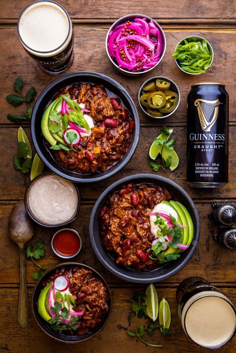 Guinness Short Rib Chili | Dennis The Prescott Dennis Prescott Recipe, Dennis The Prescott, Guinness Chili, Game Day Chili Recipe, Short Rib Chili, Dennis Prescott, Guinness Recipes, Beautiful Meals, There Is No Spoon