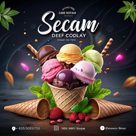 Photo ice cream instagram poster design | Premium Photo #Freepik #photo #sale #business #ice #food Ice Cream Poster Design, Ice Cream Instagram, Instagram Poster Design, Cream Poster, Instagram Poster, Ice Cream Poster, Premium Photo, Poster Design, Ice Cream